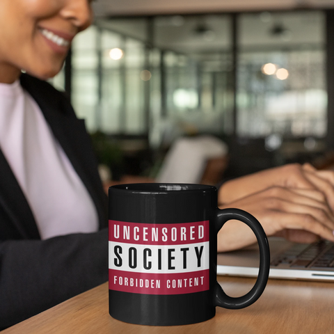 Uncensored Society Square Logo - Mug